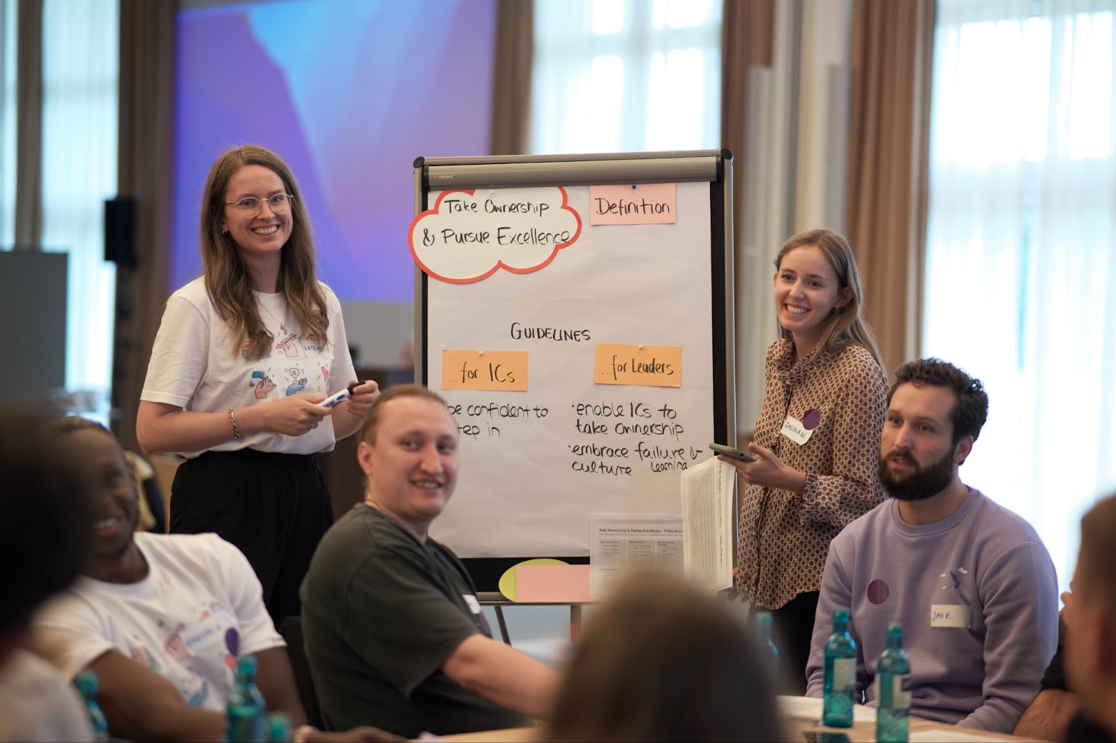 A photo from the values dialogue workshop at this year's Leapsome offsite event.