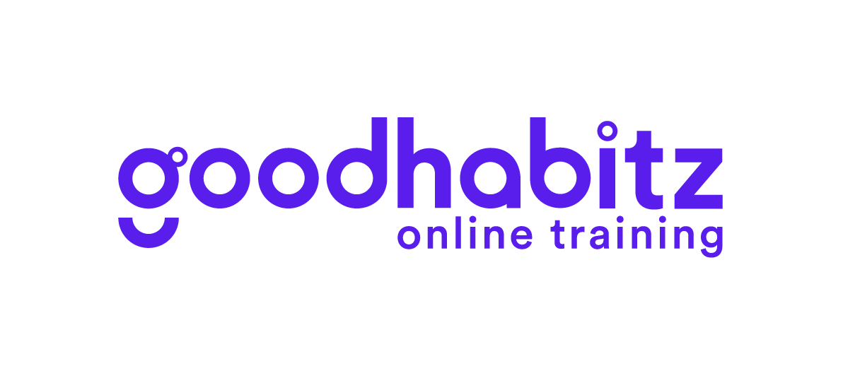 GoodHabitz logo in purple, transparent background.