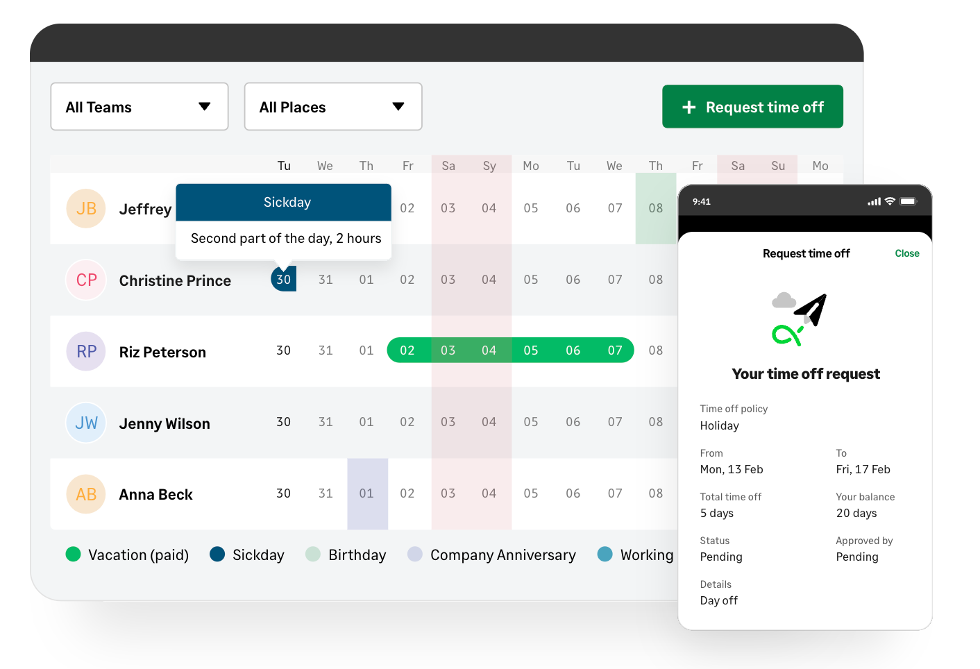 A screenshot of a Sage HR interface.